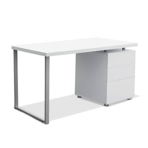 darrahopens Furniture > Office Artiss Metal Desk with 3 Drawers - White