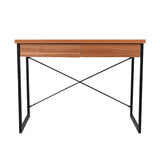 darrahopens Furniture > Office Artiss Metal Desk with Drawer - Walnut
