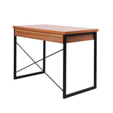 darrahopens Furniture > Office Artiss Metal Desk with Drawer - Walnut