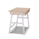 darrahopens Furniture > Office Artiss Metal Desk with Drawer - White with Oak Top