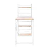 darrahopens Furniture > Office Artiss Metal Desk with Shelves - White with Oak Top