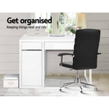 darrahopens Furniture > Office Artiss Metal Desk With Storage Cabinets - White