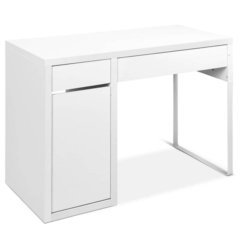 darrahopens Furniture > Office Artiss Metal Desk With Storage Cabinets - White
