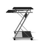 darrahopens Furniture > Office Artiss Metal Pull Out Table Desk - Black