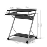 darrahopens Furniture > Office Artiss Metal Pull Out Table Desk - Black