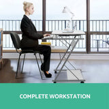 darrahopens Furniture > Office Artiss Metal Pull Out Table Desk - White