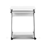 darrahopens Furniture > Office Artiss Metal Pull Out Table Desk - White