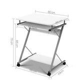 darrahopens Furniture > Office Artiss Metal Pull Out Table Desk - White