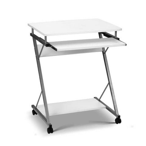 darrahopens Furniture > Office Artiss Metal Pull Out Table Desk - White