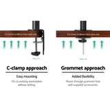 darrahopens Furniture > Office Artiss Monitor Arm Mount Dual 32" Black