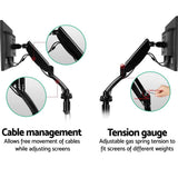 darrahopens Furniture > Office Artiss Monitor Arm Mount Single Gas Black