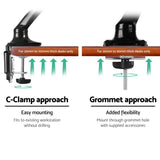 darrahopens Furniture > Office Artiss Monitor Arm Mount Single Gas Black