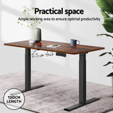 Darrahopens Furniture > Office Artiss Motorised Standing Desk Desktop Electric Sit Stand Table Rustic Brown