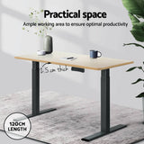 Darrahopens Furniture > Office Artiss Motorised Standing Desk Desktop Electric Sit Stand Table White Oak