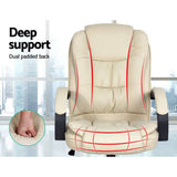 darrahopens Furniture > Office Artiss Office Chair Gaming Computer Chairs Executive PU Leather Seat Beige