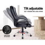 darrahopens Furniture > Office Artiss Office Chair Gaming Computer Chairs Executive PU Leather Seating Black