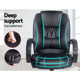 darrahopens Furniture > Office Artiss Office Chair Gaming Computer Chairs Executive PU Leather Seating Black