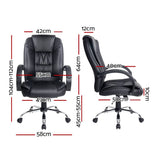 darrahopens Furniture > Office Artiss Office Chair Gaming Computer Chairs Executive PU Leather Seating Black
