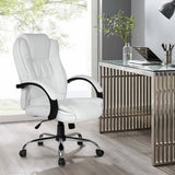 darrahopens Furniture > Office Artiss Office Chair Gaming Computer Chairs Executive PU Leather Seating White