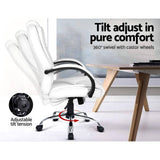 darrahopens Furniture > Office Artiss Office Chair Gaming Computer Chairs Executive PU Leather Seating White