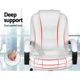 darrahopens Furniture > Office Artiss Office Chair Gaming Computer Chairs Executive PU Leather Seating White