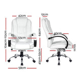 darrahopens Furniture > Office Artiss Office Chair Gaming Computer Chairs Executive PU Leather Seating White