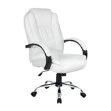 darrahopens Furniture > Office Artiss Office Chair Gaming Computer Chairs Executive PU Leather Seating White