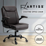 Darrahopens Furniture > Office Artiss Office Chair Gaming Computer Executive Chairs Leather Tilt Swivel Brown