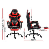 darrahopens Furniture > Office Artiss Office Chair Gaming Computer Executive Chairs Racing Seat Recliner Red