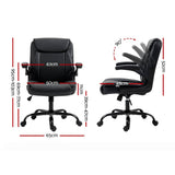 Darrahopens Furniture > Office Artiss Office Chair Leather Computer Desk Chairs Executive Gaming Study Black