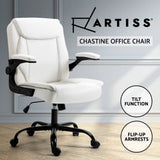 Darrahopens Furniture > Office Artiss Office Chair Leather Computer Executive Chairs Gaming Study Desk White
