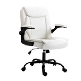 Darrahopens Furniture > Office Artiss Office Chair Leather Computer Executive Chairs Gaming Study Desk White