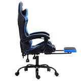 darrahopens Furniture > Office Artiss Office Chair Leather Gaming Chairs Footrest Recliner Study Work Blue