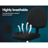 darrahopens Furniture > Office Artiss Office Chair Veer Drafting Stool Fabric Chairs Black