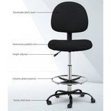darrahopens Furniture > Office Artiss Office Chair Veer Drafting Stool Fabric Chairs Black