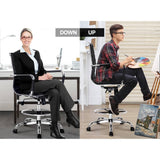 darrahopens Furniture > Office Artiss Office Chair Veer Drafting Stool Mesh Chairs Armrest Standing Desk Black