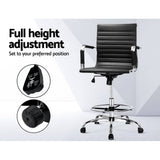darrahopens Furniture > Office Artiss Office Chair Veer Drafting Stool Mesh Chairs Armrest Standing Desk Black