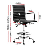darrahopens Furniture > Office Artiss Office Chair Veer Drafting Stool Mesh Chairs Armrest Standing Desk Black