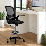 darrahopens Furniture > Office Artiss Office Chair Veer Drafting Stool Mesh Chairs Flip Up Armrest Black