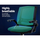 darrahopens Furniture > Office Artiss Office Chair Veer Drafting Stool Mesh Chairs Flip Up Armrest Black