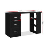 darrahopens Furniture > Office Artiss Office Computer Desk Student Study Table Workstation 3 Drawers 120cm Black