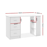 darrahopens Furniture > Office Artiss Office Computer Desk Student Study Table Workstation 3 Drawers Shelf 120cm