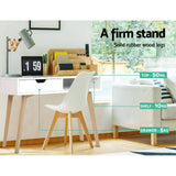 darrahopens Furniture > Office Artiss Office Computer Desk Study Table Storage Drawers Student Laptop White