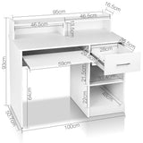darrahopens Furniture > Office Artiss Office Computer Desk with Storage - White