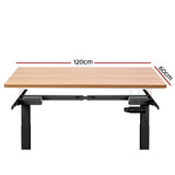 darrahopens Furniture > Office Artiss Standing Desk Adjustable Height Desk Dual Motor Electric Black Frame Oak Desk Top 120cm