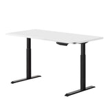 darrahopens Furniture > Office Artiss Standing Desk Adjustable Height Desk Dual Motor Electric Black Frame White Desk Top 140cm