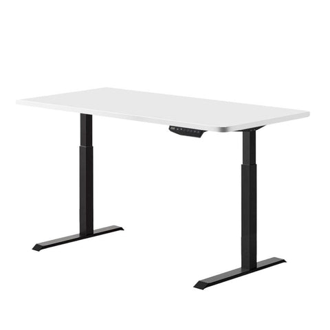 darrahopens Furniture > Office Artiss Standing Desk Adjustable Height Desk Dual Motor Electric Black Frame White Desk Top 140cm