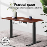 Darrahopens Furniture > Office Artiss Standing Desk Desktop Motorised Electric Sit Stand Table Walnut