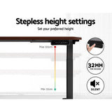 Darrahopens Furniture > Office Artiss Standing Desk Electric Adjustable Sit Stand Desks Black Walnut 140cm
