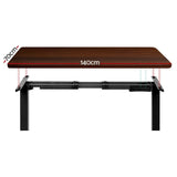 Darrahopens Furniture > Office Artiss Standing Desk Electric Adjustable Sit Stand Desks Black Walnut 140cm